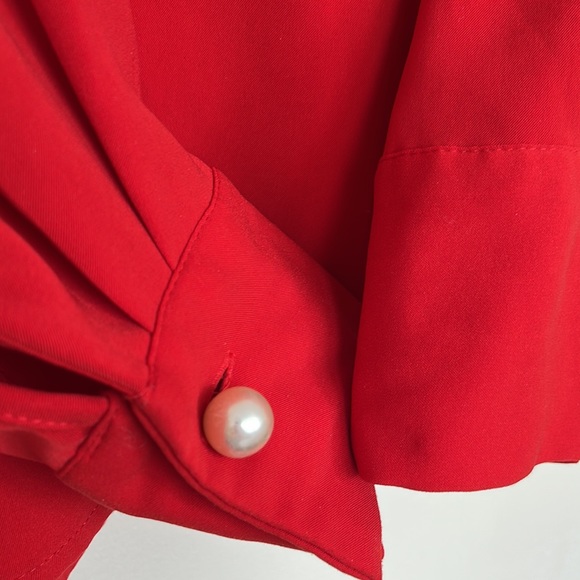 Pearled Red blouse - Picture 4 of 4